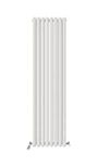 1800 x 480 mm Vertical Column Radiator Matt White Oval Double Panel Luxury Heater