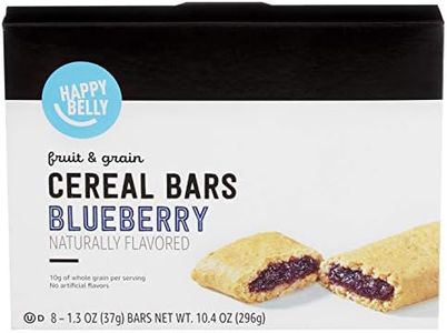 Amazon Brand - Happy Belly Fruit & Grain Cereal Bars, Blueberry, 1.3 Oz, 8 Count