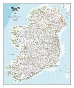 National Geographic Ireland Wall Map - Classic - Laminated (30 x 36 in) (National Geographic Reference Map)