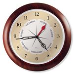 DayClocks Time & Week-Day Wall Clock with Solid Plastic Frame – Weekly Analog Clock with Days, Hours & Minutes – Quiet Wall Mounted Clock - Ideal Retirement Gift for Men & Women, Walnut Accent, 13.5"