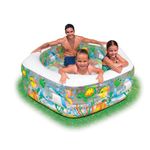 Intex Swim Center Ocean Reef Inflatable Pool, 75 inch X 70 inch X 24 inch, for Ages 6+, Multi Color Color