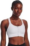 Under Armour Women's Infinity High-Impact Zip Sports Bra, (100) White / / Halo Gray, Small