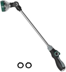 Seatern Watering Wand for Garden Hose, 24 Inch, 8 Spray Patterns, Garden Hose Nozzle with Thumb Flow Control, Adjustable Water Sprayer with Pivoting Head, Ideal for Hanging Baskets and Shrubs