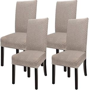Dining Room Chair Covers Dining Chair Cover Kitchen Chair Covers for Dining Room Set of 4(Khaki, 4)
