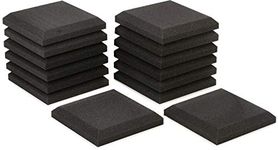 Auralex SonoFlat 2 Inches Thick and 1 Foot by 1 Foot Acoustic Absorption Panels, Charcoal (14 Panels)