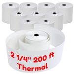 Pokanic 2 1/4 x 200 ft Thermal Receipt Paper Rolls POS Cash Register Calculator Supplies 2.25" x 200' Compatible with Sam4s Sharp Casio Samsung (10 Rolls)