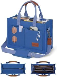 FIORETTO Canvas Tote Bag for Women with Zipper Closure & Individual Compartments for Work College for Teacher & Nurse XL