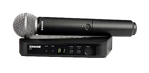 Shure BLX24/SM58 UHF Wireless Microphone System - Perfect for Church, Karaoke, Vocals - 14-Hour Battery Life, 100m Range | Includes SM58 Handheld Vocal Mic, Single Channel Receiver | K3E Band