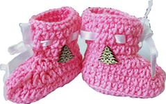 Baby Desire Woolen New Born Baby Booties Shoes for Boys and Girls (0-6 Month Kids) Crochet Booties/Woolen Socks for Newborn Baby (Pink)