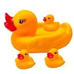 FunBlast Duck Bath Toys for Baby, Toddler Baby Bathtub Bathing Squeeze Bath Toys Non-Toxic BPA Free - Set of 4 (Funny Duck)