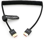 Alvin's Cables 8K 2.1 Full HDMI Braided Coiled-Cable for Atomos Ninja-V 4K-60P Record from Z-CAM for Canon-C70, for Sony A7S3| A9| A74,Black