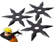 FunMart Rubber Ninja Star Set - Pack Of 3 Pieces For Safe And Exciting Nruto Ninja Play,Black