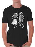 Awkward Styles Men Skull Shirts Day of The Dead Sugar Skull T Shirt Skull Gifts Dancing Skeleton 4XL