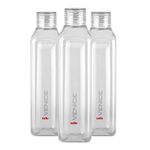 CELLO Venice Exclusive Edition Plastic Water Bottle | Unbreakable and Hygienic | Perfect for staying hydrated at the school,college, work, gym and outdoor adventures | 1 Litre | Set of 3, Clear