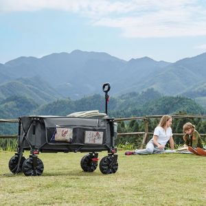 TIMBER RIDGE 200L Folding Trolley – Heavy Duty Collapsible Wagon
