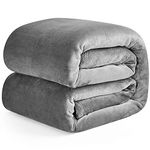 EHEYCIGA Fleece Blanket Grey Throws for Sofas Large Fluffy Warm Soft Blanket for Bed Settees Armchairs, Fit All Season, Queen, 220x240cm