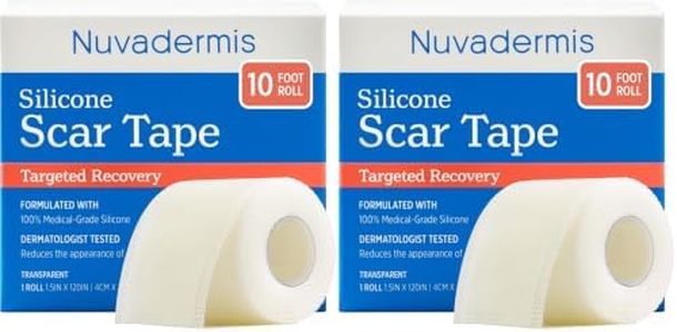 NUVADERMIS Silicone Scar Sheets for Surgical Scars, 10 ft Roll, Clear (Pack of 2)