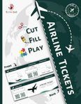 Cut-Fill-Play Airline Tickets: Blank Airline Ticket to cut, fill and play, for your child's Airlines | Blank Aeroplane Tickets, Blank Flight Tickets for kids