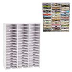Sanfurney 51-Slot Cassette Tape Storage Rack Ink Pad Organizer Holder, Wall-Mounted