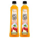 WOW Life Science Apple Cider Vinegar 400ml|Organic Himalayan Apples|Mother of Vinegar with Probiotics|Unfiltered & Unpasteurized|For Weight Management, Healthy Skin & Hair|Pack of 2