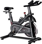 KeppiFitness Exercise Bike, Stationary bike for home with Felt/Magnetic Resistance, Indoor Bike with Tablet Holder, RPM Track LCD Monitor, 5+7 Handle and Seat Adjustment for Cardio Workout