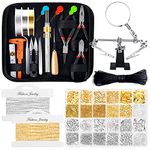 Jewelry Making Kits for Adults, Shynek Jewelry Making Supplies Kit with Tools, Earring Charms, Jewelry Wires, Jewelry Findings and Helping Hands for Jewelry Making and Repair