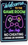 ALREAR Gaming Room Decor Accessories for Men Boys Game Room Decor Metal Poster Funny Gamer Room Bedroom Wall Decor Door Sign for Teen Adult 8X12 Inches