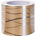 Yootiko Self Adhesive Wallpaper Border Wave Texture Border Stickers Decorative Ceiling Border for Bedroom Bathroom Kitchen Wall Decoration Gold