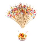 Cocktail Sticks for Food, 200 PCS Cocktail Picks, Fancy Cocktail Toothpicks for Appetizers Skewers Bamboo Cocktail Picks for Party Decoration, Bamboo Sticks for Charcuterie Sandwich Burgers Fruit