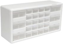 Akro-Mils 10126 26-Drawer Plastic Drawer Storage Cabinet for Garage Organization, Bead Organizer, Lego Storage, Teacher Toolbox, Makeup Organizer, and More, 20-Inch W x 6-Inch D x 10-Inch H, White