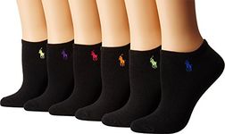 Polo Ralph Lauren Blue Label Ultra Low Flat Knit Anklet Sock - 6 Pack (727704), Black, 9-11