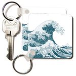 3dRose Tsunami Ocean Wave Japan Key Chains, Set of 2 (kc_130659_1)