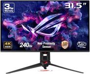 ASUS ROG Swift OLED PG32UCDMR 32 Inch 4K UHD Gaming Monitor (240 Hz, 0.03ms GtG, G-Sync, FreeSync, AdaptiveSync, 10-bit, DisplayHDR 400, 16:9, 3840x2160, DP 2.1, HDMI 2.1, 90W USB-C, USB-Hub)