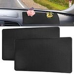 VCRANONR 2 Pcs Anti-slip Car Dash Sticky Pads 27 x 15 cm Dashboard Grip Mat Heat Resistant Non-Slip Mats Vehicle Perfume Phone Pad Mat Anti-slide Fixate Sticky Mat for Mobile Phones, Glasses, Keys