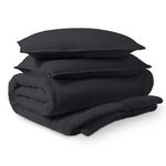 Bare Home Washed Duvet Cover - Queen Size - Premium 1800 Ultra-Soft Brushed Microfiber - Hypoallergenic, Easy Care, Stain Resistant (Queen, Washed Black)