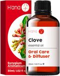 H’ana Clove Oil for Tooth Aches & Pain Relief - 100% Pure and Natural Clove Essential Oil - Therapeutic Grade Clove Oil Essential Oil - Clove Oil for Hair Growth, Skin, Teeth & Gums (30ml)