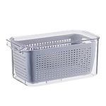 INKULTURE Stackable Vegetable and Fruit Fridge Storage Container With Removable Drain Strainers, 5.5L | Pack of 1, Plastic