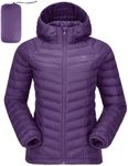 CAMELSPORTS Women's Down Jacket Hooded Winter Light Weight Short Puffer Coats Packable Warm Windproof Ladies Parka
