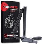 Surviveware Survival Fire Starter with Emergency Whistle, Paracord Handle, and Steel Serrated Scraper