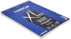 CANSON XL Textured Mixed Media 300gsm A3 Paper, Medium Grain, Spiral Pad Short Side, 30 White Sheets, Ideal for Professional Artists & Illustrators