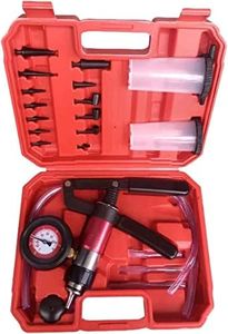 ZEAJSRU 23PCS Handheld Vacuum Pump Tester Brake Bleeder Kit Brake System Bleeding Tools with Adapters and 2 Reservoir Bottles Automotive Brake for Car Truck Motorcycle(red)