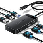 Lemorele Docking Station Dual Monitor - 6 in 1 USB C Hub w/ 4K HDMI*2, 5Gbps USB 3.0, 2 USB2.0, USB C PD 100W Fast Charging - Plug and Play for Dell/HP/MacBook/Surface Laptop