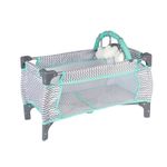 Adora Baby Doll Crib Zig Zag Deluxe Pack N Play, Fits Dolls up to 20 inches, Bed/Playpen/Crib, Changing Table, Mobile with 3 Clouds and Storage Bag (21961)