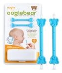 oogiebear - Patented Nose and Ear Gadget. Safe, Easy Nasal Booger and Ear Cleaner for Newborns and Infants. Dual Earwax and Snot Remover. Aspirator Alternative - Two Pack with Case - Blue