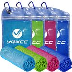 YQXCC 4 Pack Cooling Towel (120x30 cm) Ice Towel for Neck, Microfibre Cool Towel, Soft Breathable Chilly Towel for Yoga, Golf, Gym, Camping, Running, Workout & More Activities