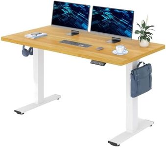 FLEXISPOT 160x80cm Electric Standing Desk Height Adjustable Desk ONE PIECE Sit Stand Desk Stand Up Desk with Memory Smart Pannel (White Frame+Maple Desktop)