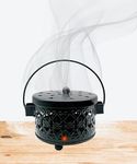 Besnik Arts Metal Charcoal Hanging Incense Burner, Sambrani Dhoop, Bakhoor Burner, Loban Burner, Kapoor Dani for Home Decoration,Temples Puja,Offices & Prayer Butler.