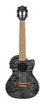 Lanikai QM-BKCEC Quilted Maple Black Stain Concert Acoustic-Electric Ukulele