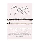 DORAFO String Bracelets, Braided Matching Bracelets Gift With Message Card For Mother, Daughter, Best Friend, Grandmother, Couples And Teacher For Women (Small-Beads)