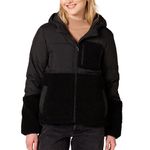 Amazon Essentials Women's Sherpa Puffer Jacket, Black, X-Large